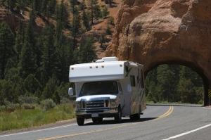 Recreation vehicle used on a highway in California